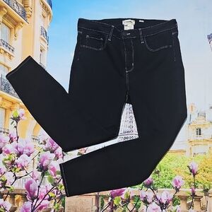 L'AGENCE Black High Waist Jeans White Stitching Size 29